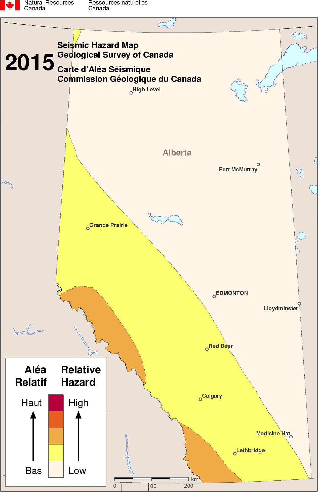 Simplified Seismic Hazard Map For Canada The Provinces And