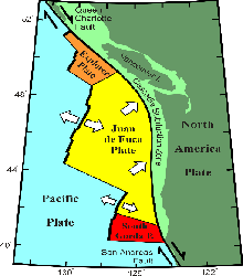 Structure des plaques en mer pr&egrave;s de la C.-B.
