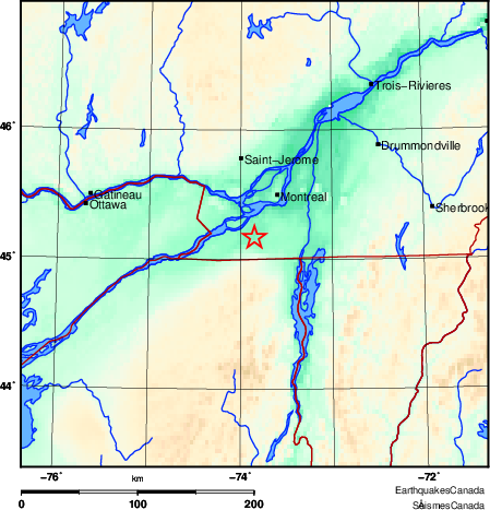 carte des environs du séisme