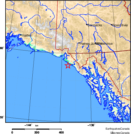 carte des environs du séisme