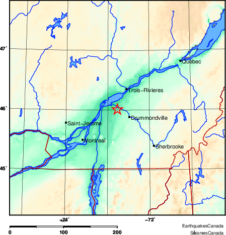 carte des environs du séisme