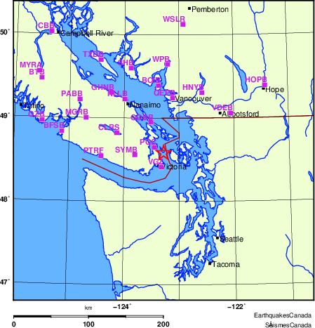 carte des localisations des stations sismologiques locales