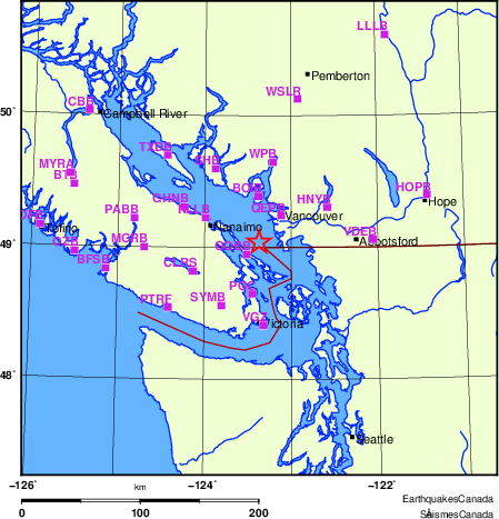 carte des localisations des stations sismologiques locales