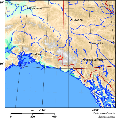 carte des environs du séisme