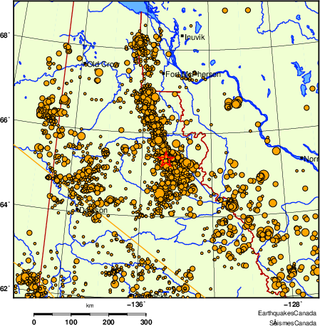 carte des des séismes de magnitude 2,0 et plus depuis 2000