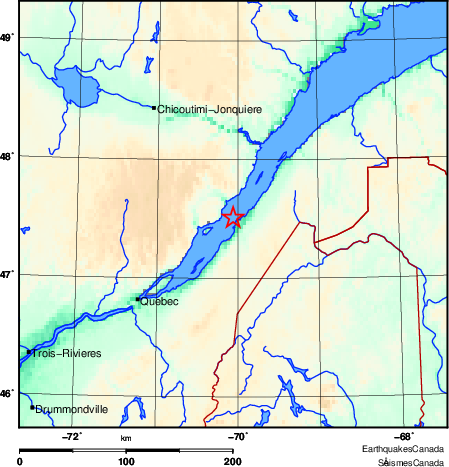 carte des environs du séisme